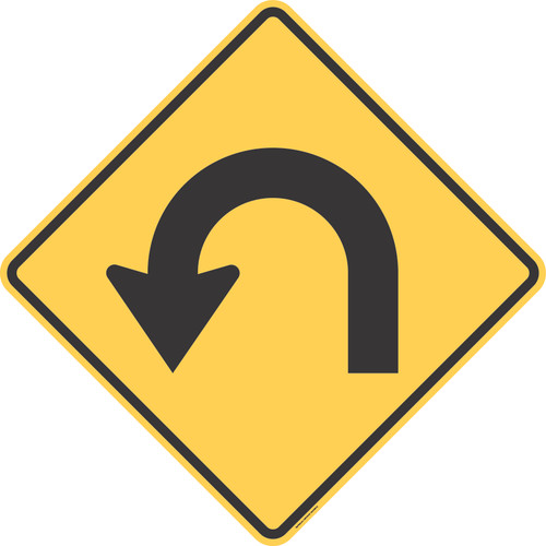 "Left Hairpin Curve," MUTCD Warning Sign (Part#: SKW1-11L)