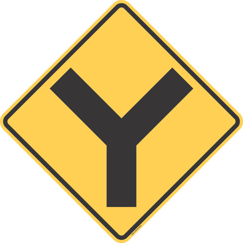 "Y-Intersection," MUTCD Warning Sign (Part#: SKW2-5)