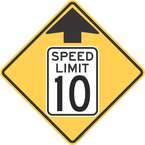 "Reduced Speed Limit Ahead (10 MPH)," MUTCD Warning Sign (Part#: SKW3-5)