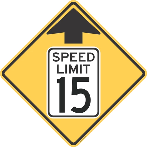 "Reduced Speed Limit Ahead (15 MPH)," MUTCD Warning Sign (Part#: SKW3-5)