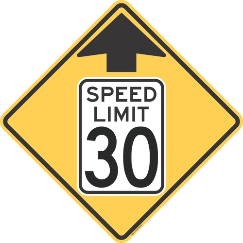 "Reduced Speed Limit Ahead (30 MPH)," MUTCD Warning Sign (Part#: SKW3-5)