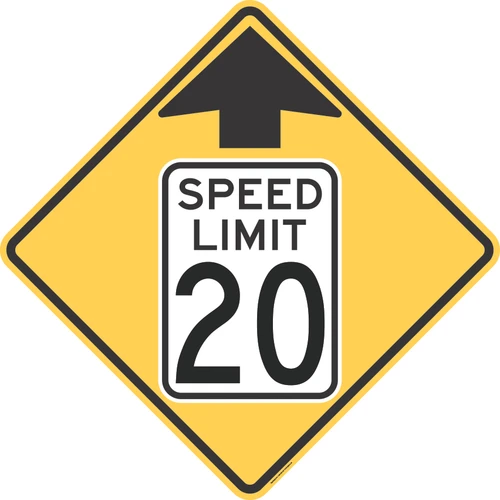 "Reduced Speed Limit Ahead (20 MPH)," MUTCD Warning Sign (Part#: SKW3-5)