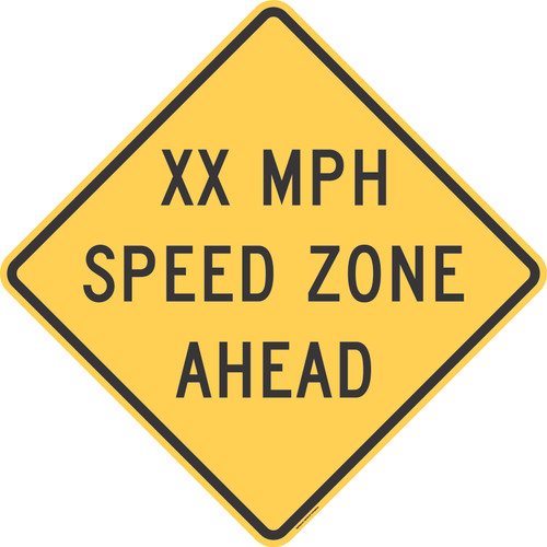 "Speed Zone Ahead (Custom Speed)," MUTCD Warning Sign (Part#: SKW3-5a)
