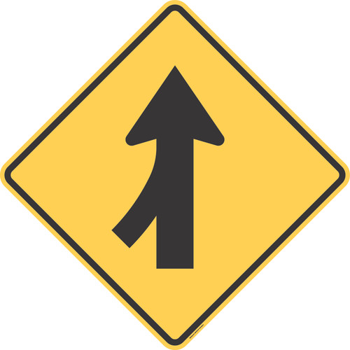 Merge (Left)," MUTCD Warning Sign (Part#: SKW4-1L)