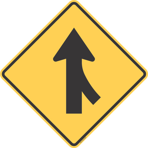 Merge (Right)," MUTCD Warning Sign (Part#: SKW4-1R)