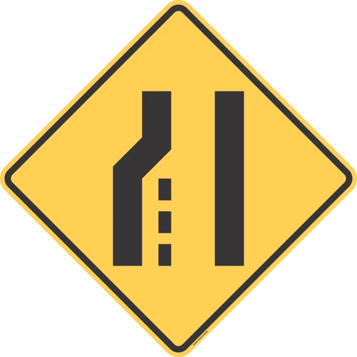 "Lane Ends (Left)," MUTCD Warning Sign (Part#: SKW4-2L)
