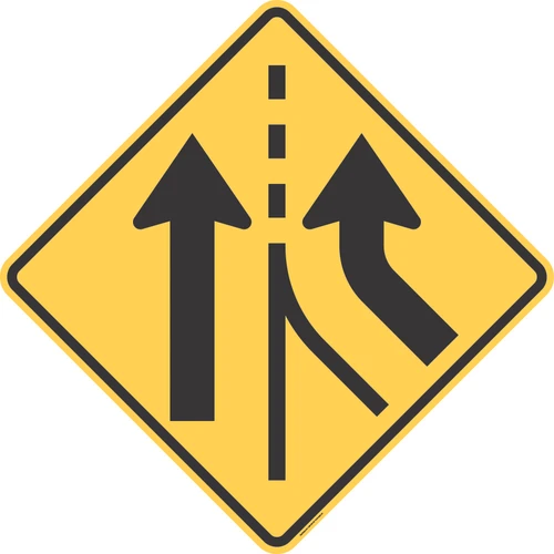 "Added Lane (Right)," MUTCD Warning Sign (Part#: SKW4-3R)