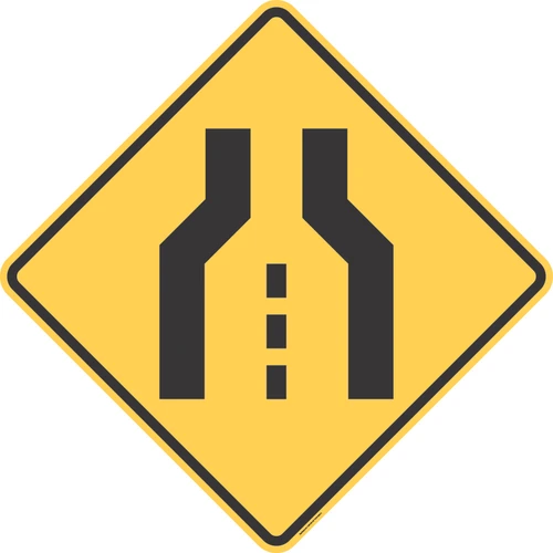 "Road Narrows," MUTCD Warning Sign (Part#: SKW5-1)