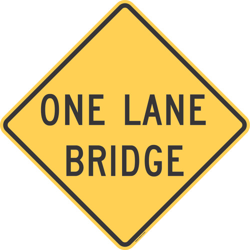 "One Lane Bridge," MUTCD Warning Sign (Part#: SKW5-3)
