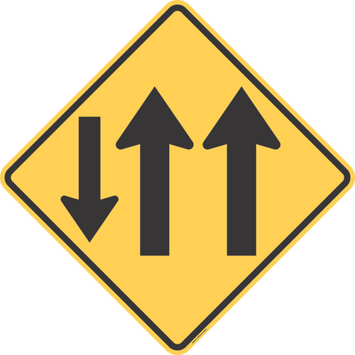 "Two-Way Traffic (3-Lane)," MUTCD Warning Sign (Part#: SKW6-5a)