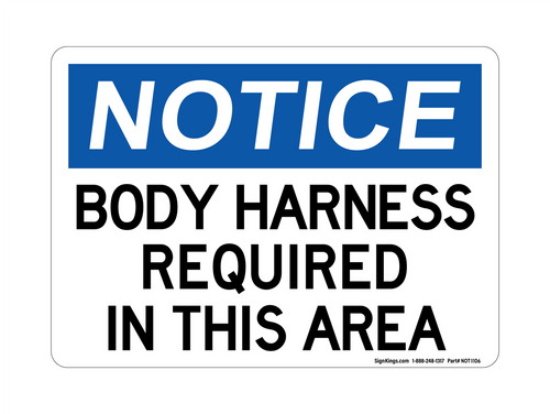 Body Harness Required in This Area