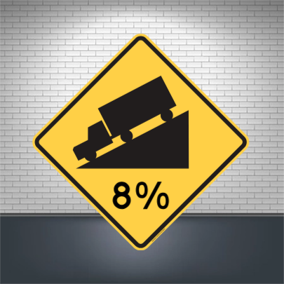 "Hill (With Custom Grade)," MUTCD Warning Sign (Part#: SKW7-1a)