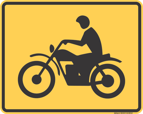 "Motorcycle," MUTCD Warning Plaque (Part#: SKW8-15P)