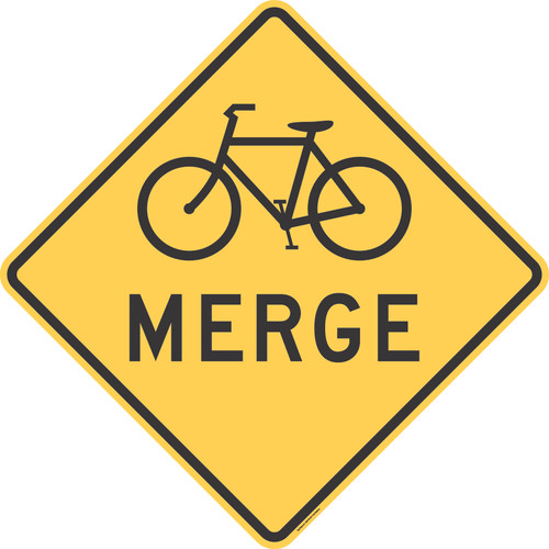 "Bicycles Merge," MUTCD Warning Sign (Part#: SKW9-5a)