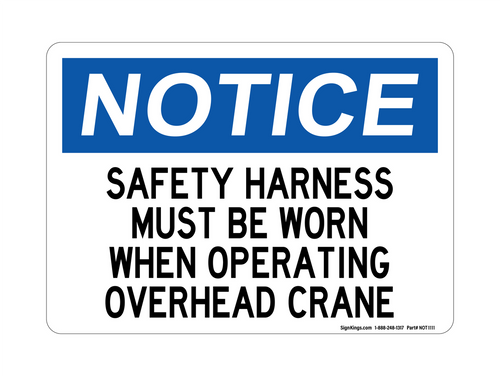 Safety Harness Must Be Worn When Operating Overhead Crane Safety Harness Must Be Worn When Operating Overhead Crane