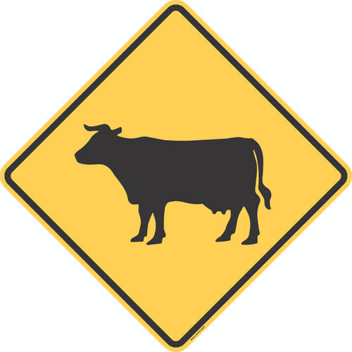 "Cattle Crossing," MUTCD Warning Sign (Part#: SKW11-4)