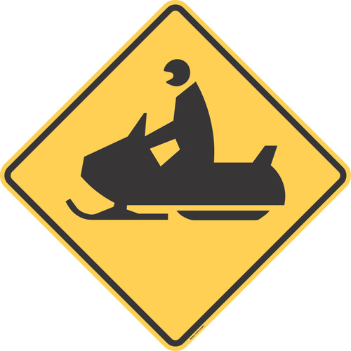 "Snowmobile Crossing," MUTCD Warning Sign (Part#: SKW11-6)