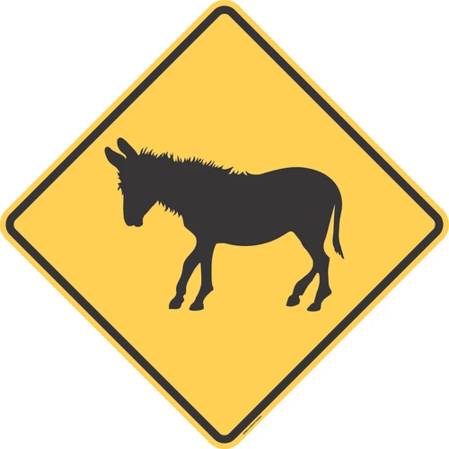 "Donkey Crossing," MUTCD Warning Sign (Part#: SKW11-19)