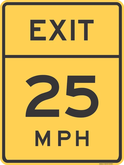 "Exit Speed (MPH)," MUTCD Warning Sign (Part#: SKW13-2)