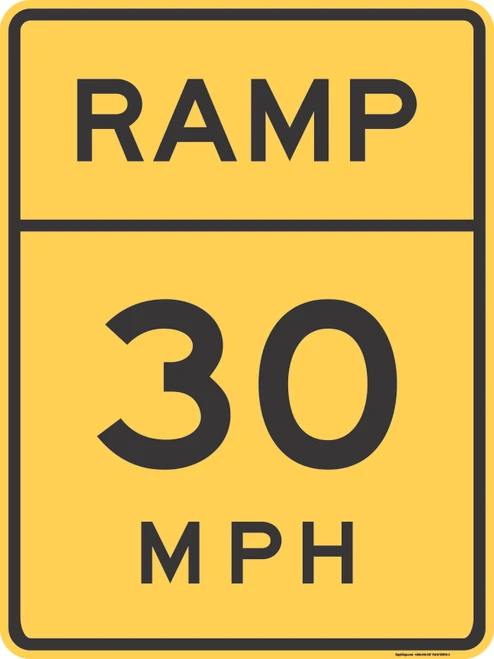 "Ramp Speed (MPH)," MUTCD Warning Sign (Part#: SKW13-3)