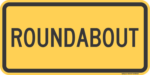 "ROUNDABOUT," MUTCD Warning Plaque (Part#: SKW16-12aP)