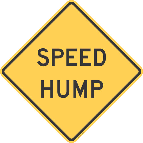 "SPEED HUMP," MUTCD Warning Sign (Part#: SKW17-1), Traffic Yellow