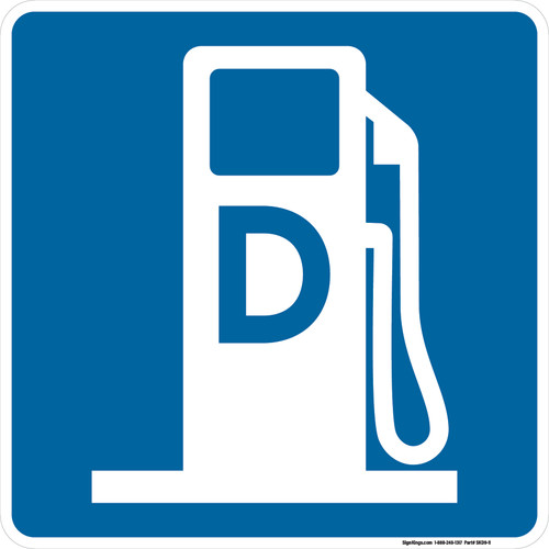 "Diesel Fuel" Symbol, MUTCD General Service Sign (Part#: SKD9-11)