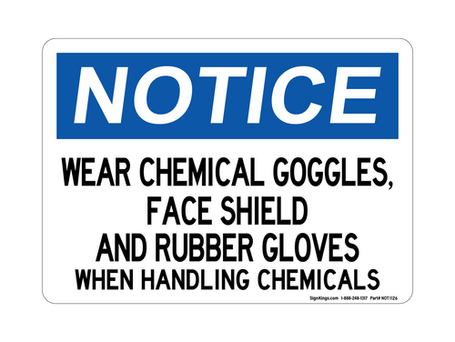 Wear Chemical Goggles, Face Shield, And Rubber Gloves When Handling Chemicals