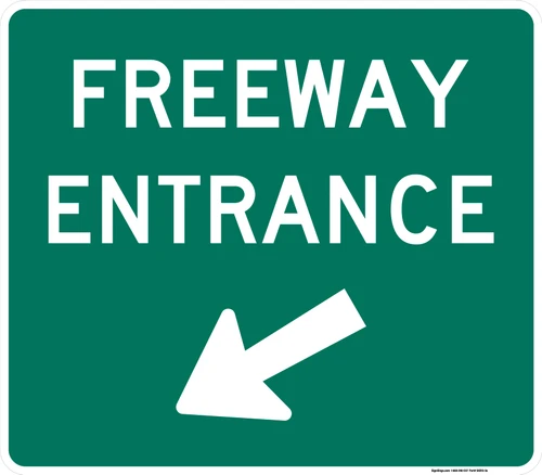 "Freeway Entrance (Directional)" Sign, MUTCD Guide Sign (Part#: SKD13-3a)