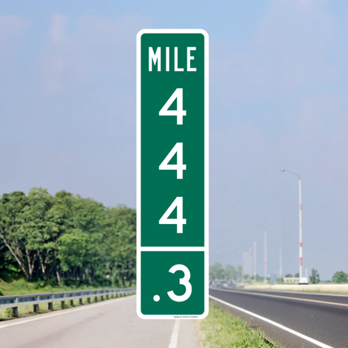 "Intermediate Reference Location (4 Digits) - Custom" Sign, MUTCD Guide Sign (Part#: SKD10-3a) - 10"x48"