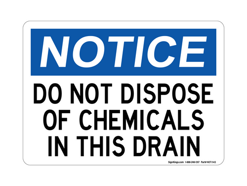 Do Not Dispose of Chemicals in This Drain