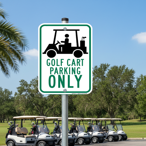 Golf Car Parking Only Sign, MUTCD Compliant Golf Car Parking Only Sign, MUTCD Compliant