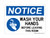 Wash Your Hands Before Leaving This Room (Hand Washing Left Symbol), OSHA Notice Sign (Part#: NOT1626)