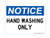 Hand Washing Only, OSHA Notice Sign (Part#: NOT1611)
