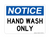 Hand Wash Only, Notice Sign