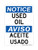 Used Oil English/Spanish, OSHA Notice Sign (Part#: NOT1390)