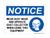 Wear Dust Mask And Operate Dust Collector When Using This Equipment Horizontal (PPE Symbol), OSHA Notice Sign (Part#: NOT1317)