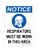 Respirators Must Be Worn In This Area Vertical (PPE Symbol), OSHA Notice Sign (Part#: NOT1324)