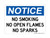No Smoking No Open Flames No Sparks, OSHA Notice Sign (Part#: NOT1274)
