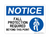 Fall Protection Required (With Harness Symbol), Notice Sign