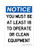 You Must Be At Least 18 To Operate Or Clean Equipment, OSHA Notice Sign (Part#: NOT1388)
