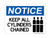 Cylinders Must Be Chained At All Times (With Tanks Symbol), OSHA Notice Sign (Part#: NOT1163)