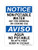 Non-Potable Water Not For Drinking Or Cooking Use English/Spanish, OSHA Notice Sign (Part#: NOT1340)