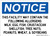 This Facility May Contain The Following Allergens: Milk, Egg, Fish, Crustacean, Shellfish, Tree Nuts, Peanuts, Wheat, & Soybeans, OSHA Notice Sign (Part#: NOT1714)