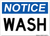 Wash, Notice Sign