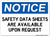 Safety Data Sheets Are Available Upon Request, Notice Sign