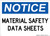 Material Safety Data Sheets, OSHA Notice Sign (Part#: NOT1728)