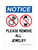 Please Remove All Jewelry (No Jewelry Symbols), Notice Sign