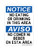 No Eating Or Drinking In This Area English/Spanish, OSHA Notice Sign (Part#: NOT1805)