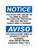 This Facility May Contain The Following Allergens: Milk, Egg, Fish, Crustacean, Shellfish, Tree Nuts, Peanuts, Wheat, & Soybeans English/Spanish, OSHA Notice Sign (Part#: NOT1823)